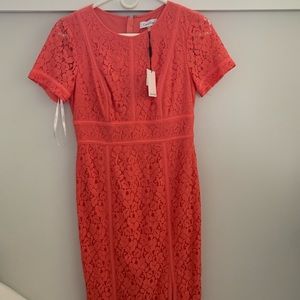 Calvin Klein floral print lace mid length dress.